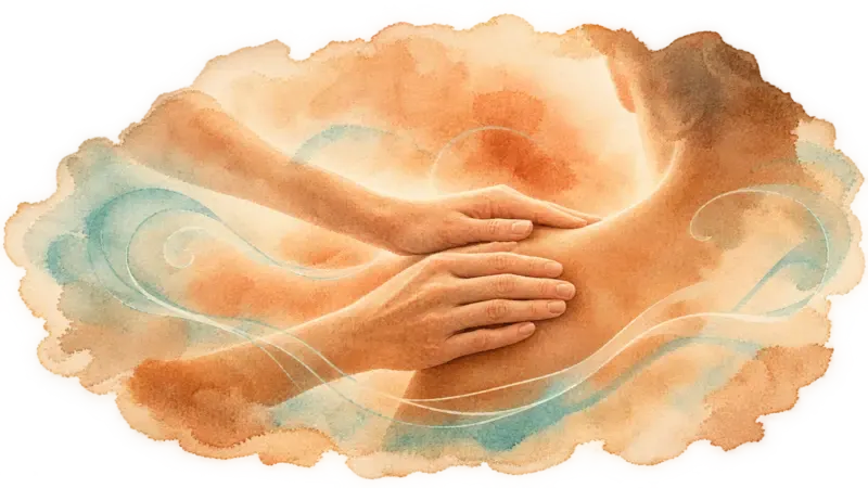 Illustration aquarelle : la détente corporelle en massage bien-être