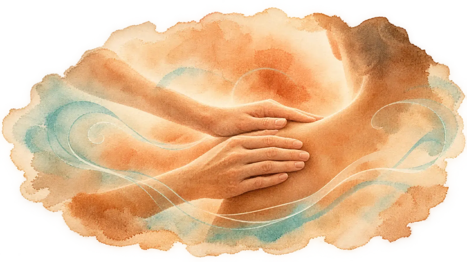 Illustration aquarelle symbolisant la détente corporelle en massage bien-être